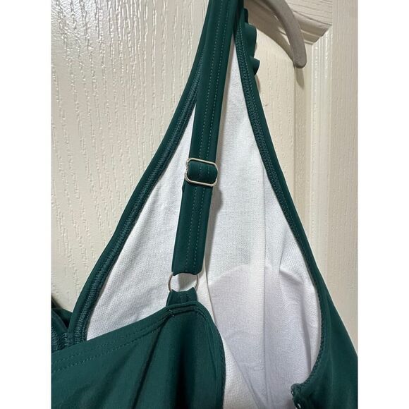 Bloomchic SZ 26 Ruffle Trim Adjustable Strap Gathered Sculpt Waist Swim Dress - Picture 8 of 16